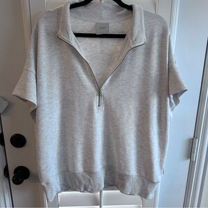 Varley Light Gray Half-Zip Top